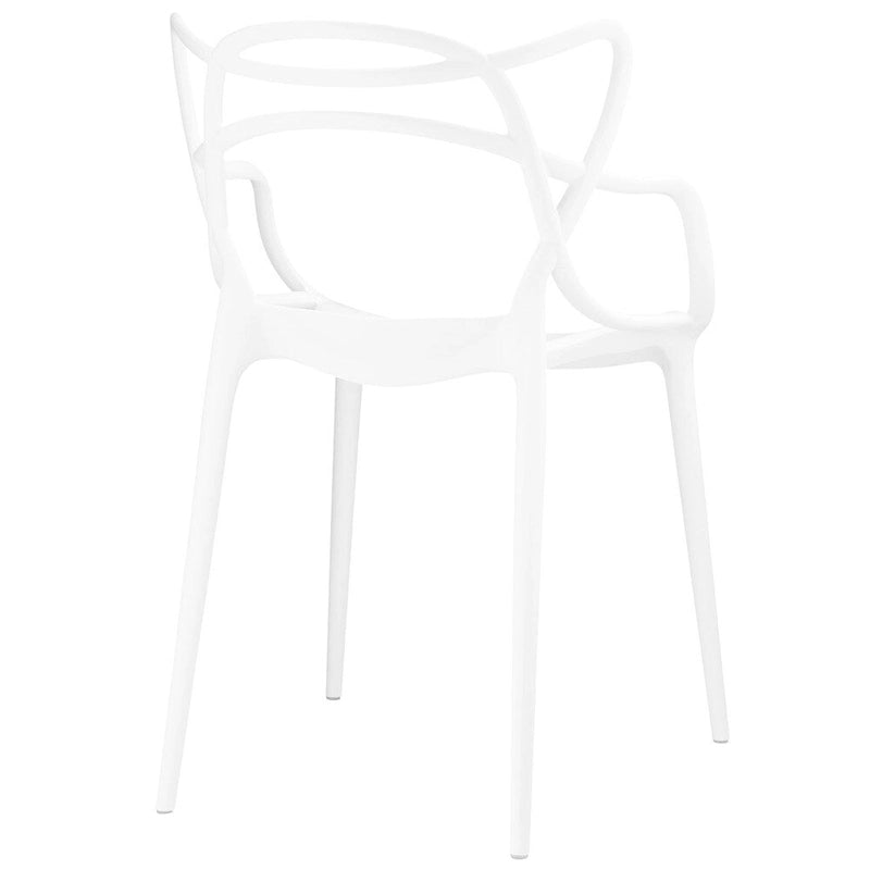 Fauteuil de salle à manger en polypropylène enchevêtré avec embouts de pieds Style moderne