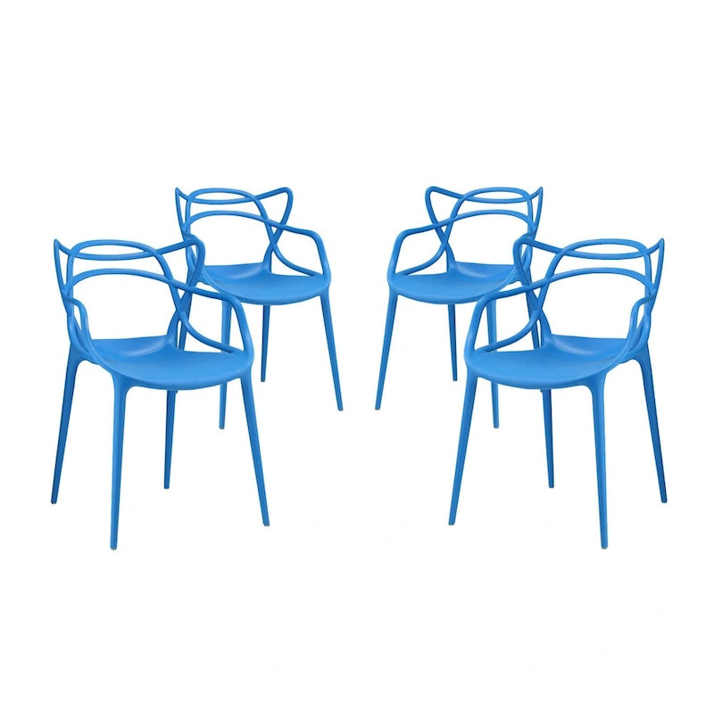 Fauteuil de salle à manger en polypropylène enchevêtré avec embouts de pieds Style moderne