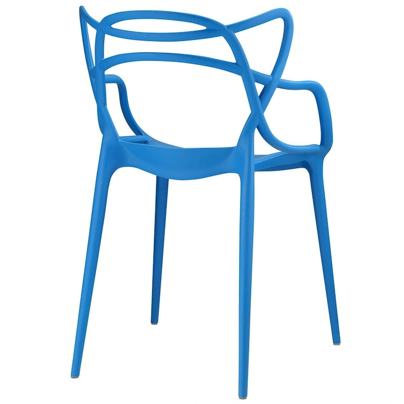 Fauteuil de salle à manger en polypropylène enchevêtré avec embouts de pieds Style moderne