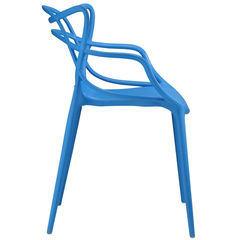 Fauteuil de salle à manger en polypropylène enchevêtré avec embouts de pieds Style moderne