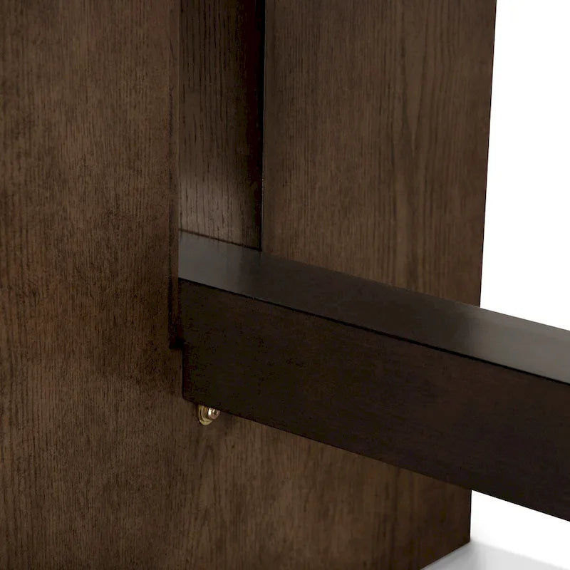 Table à manger extensible en bois massif moderne avec piètement tréteau Noyer