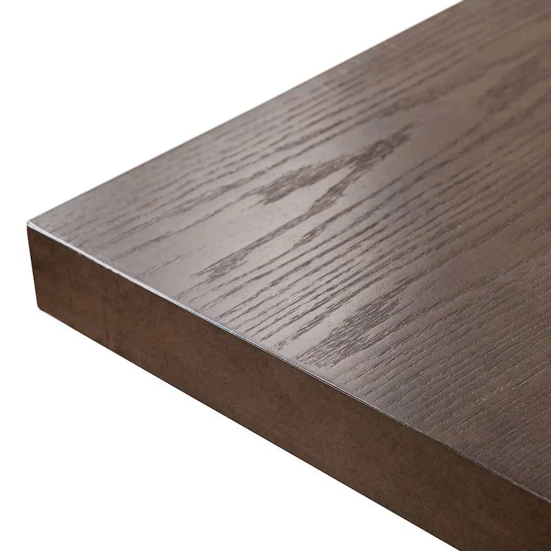 Table à manger extensible en bois massif moderne avec piètement tréteau Noyer