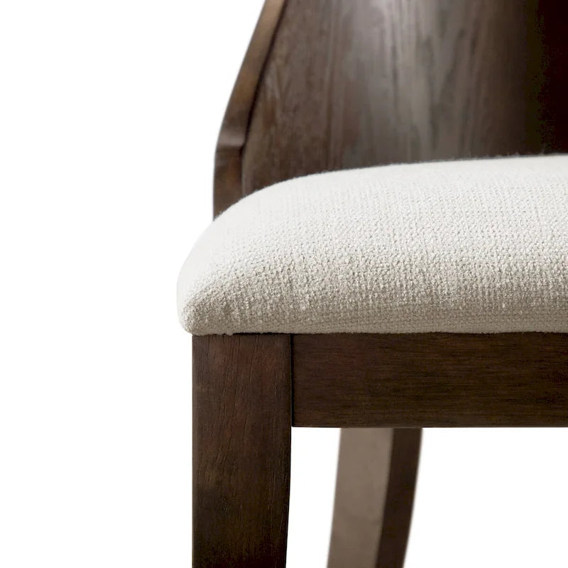Table à manger extensible en bois massif moderne avec piètement tréteau Noyer