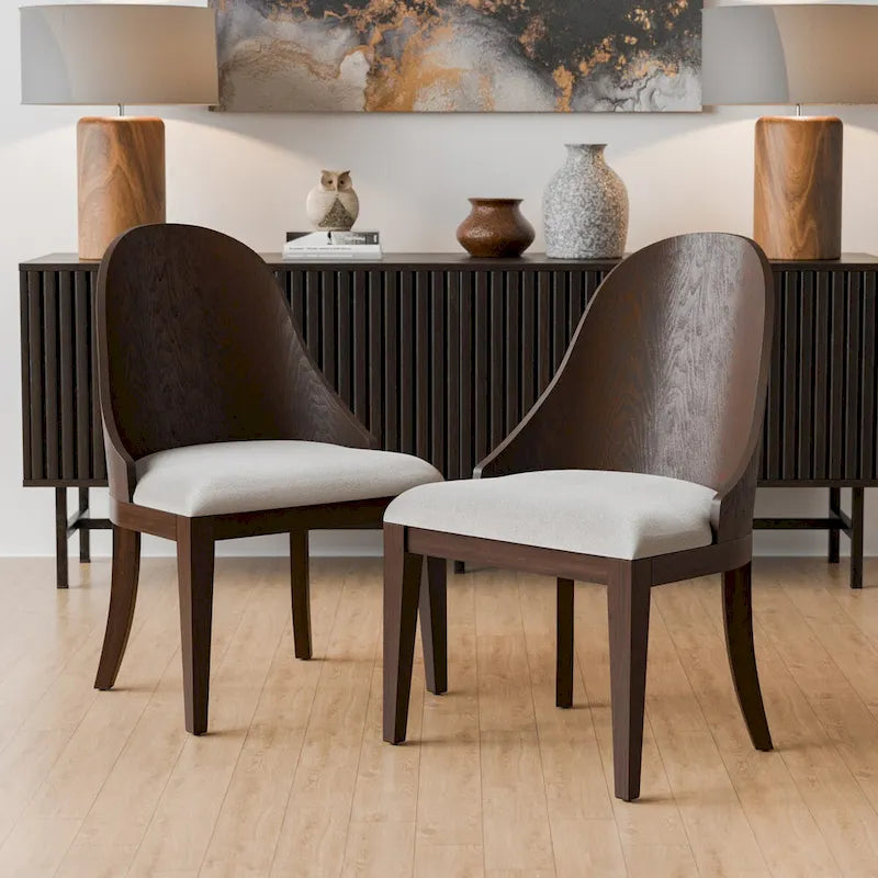 Table à manger extensible en bois massif moderne avec piètement tréteau Noyer